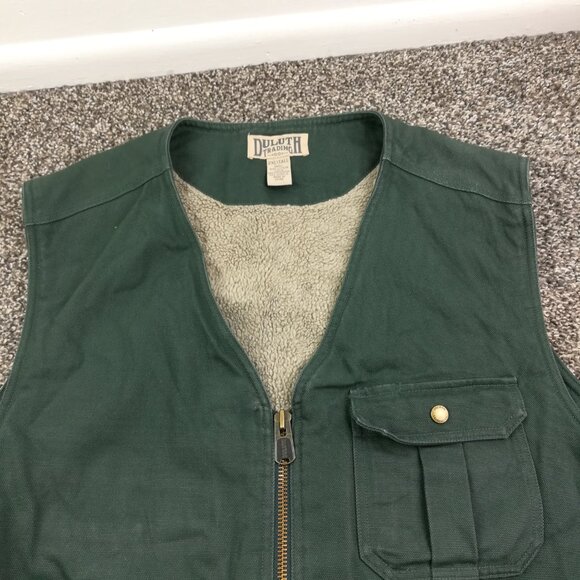 Duluth Trading Co Vest Canvas Mens 2XL Tall Iron Range Fire Hose Sherpa Lined - Picture 2 of 8